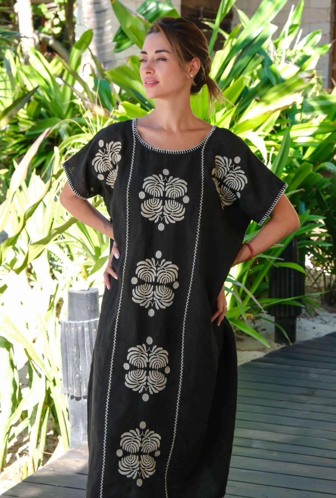 THE TIPPI KAFTAN  - CHARCOAL