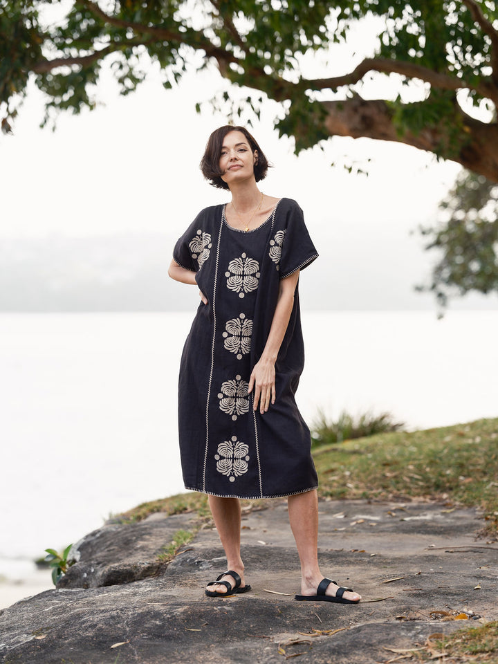 THE TIPPI KAFTAN  - CHARCOAL