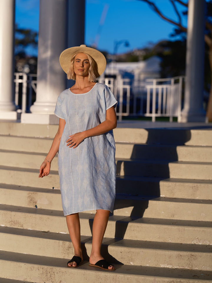 THE FRIDA KAFTAN - DUCK EGG BLUE