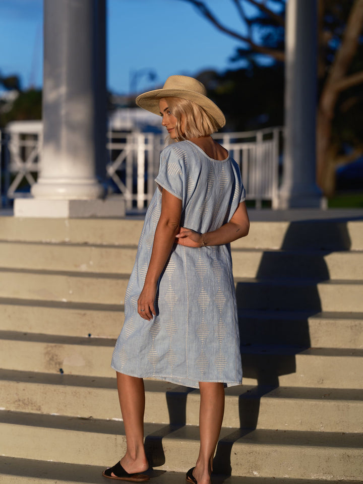 THE FRIDA KAFTAN - DUCK EGG BLUE