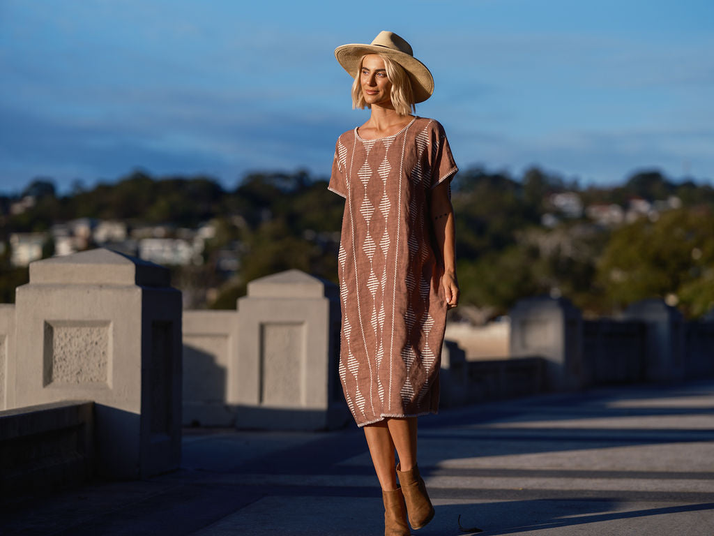 Handloomed Linen Kaftans | Artisan Resort Wear — Ulu Lounge