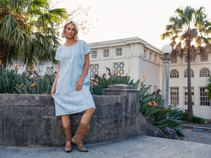 THE FRIDA KAFTAN - DUCK EGG BLUE
