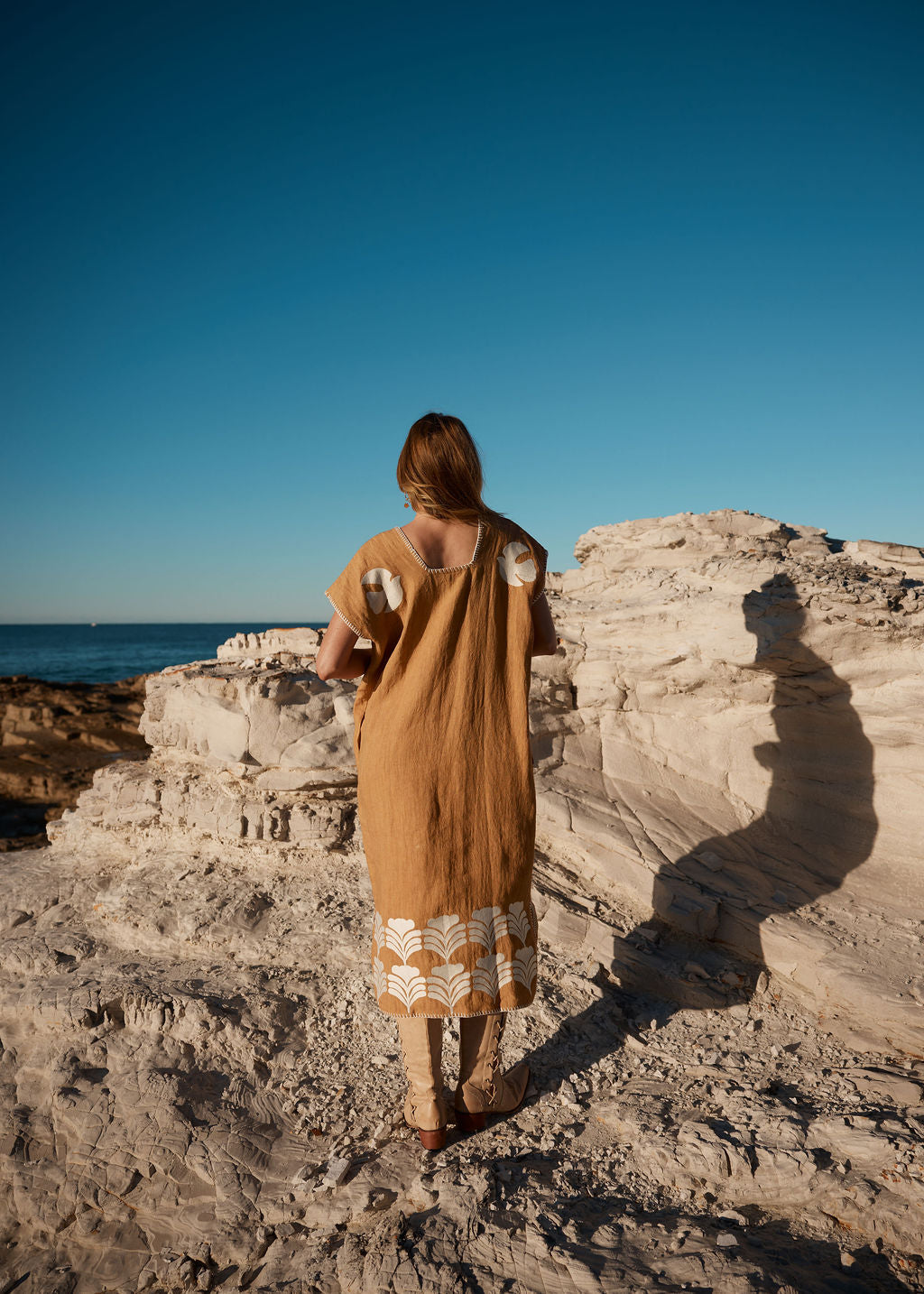 THE PEACE KAFTAN - CARAMEL AND CREAM