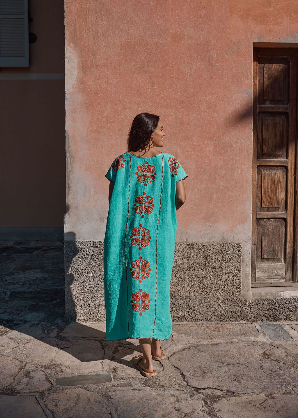 The Tippi Maxi - Turquoise and Coral
