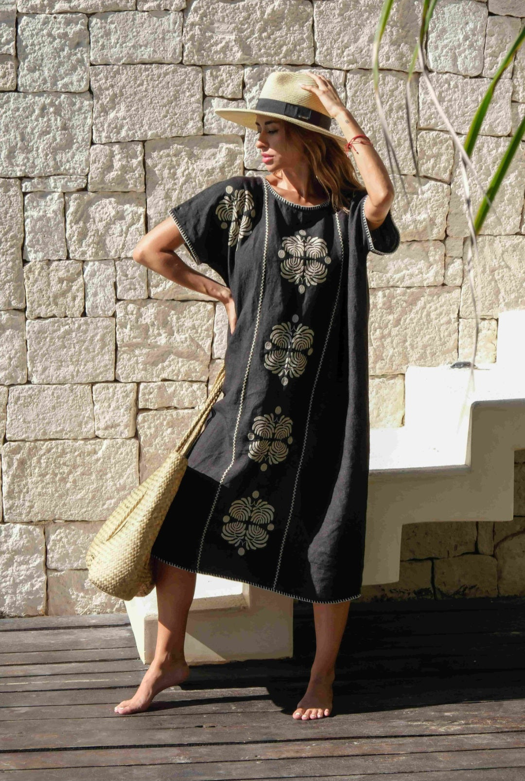 THE TIPPI KAFTAN  - CHARCOAL