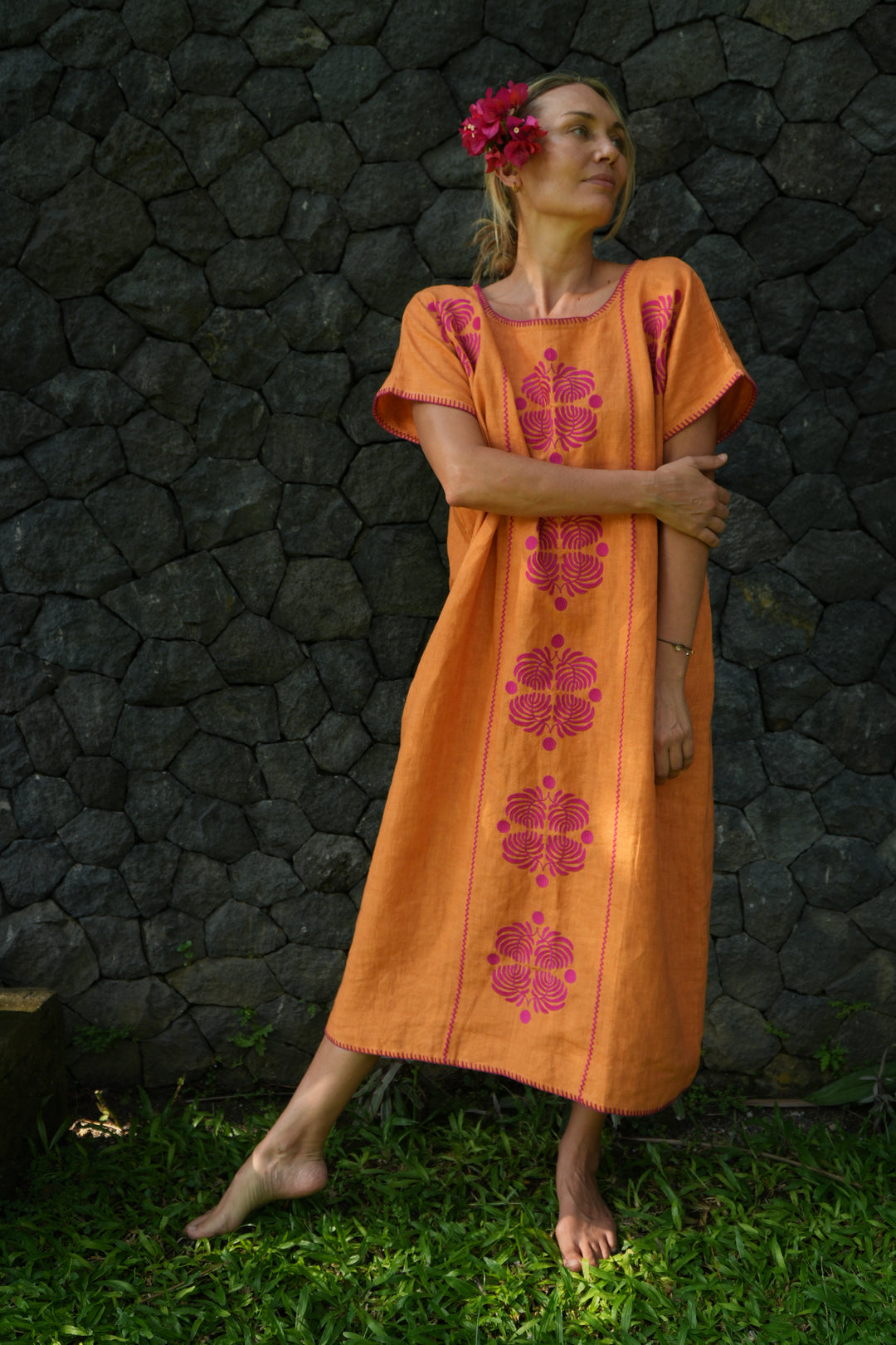 The Tippi Maxi - Tangerine and Fuchsia