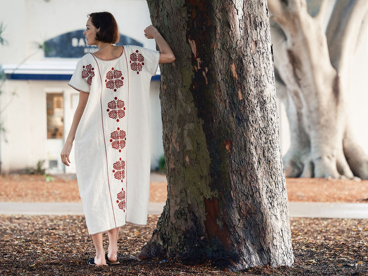 THE TIPPI MAXI  - IVORY AND PLUM