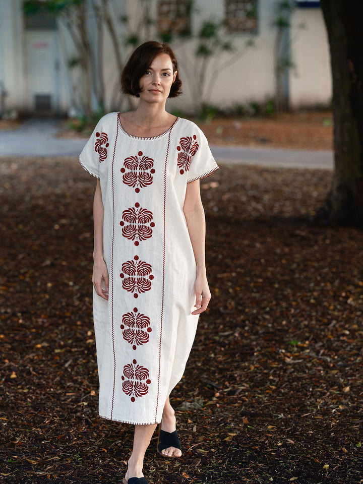 THE TIPPI MAXI  - IVORY AND PLUM