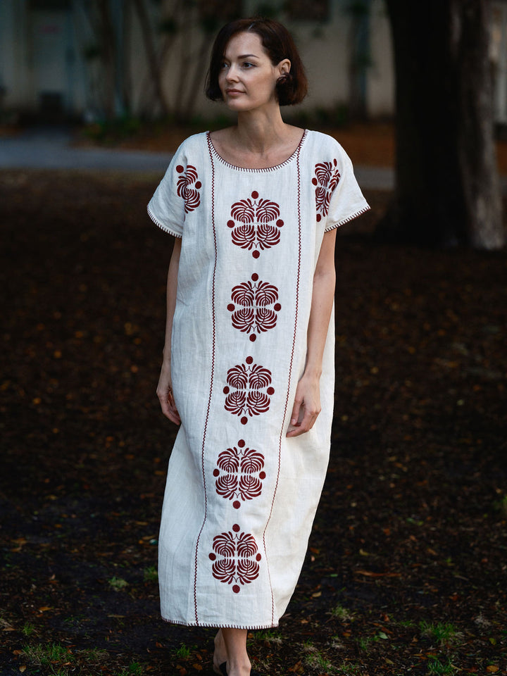 THE TIPPI MAXI  - IVORY AND PLUM