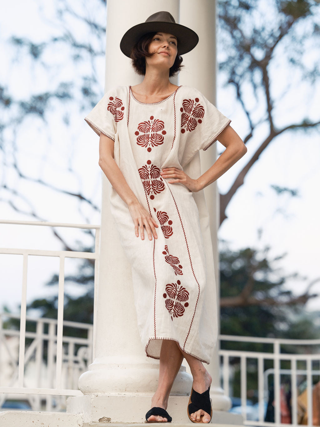THE TIPPI MAXI  - IVORY AND PLUM