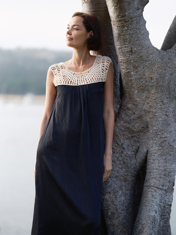 THE LILLY DRESS - BLACK AND IVORY
