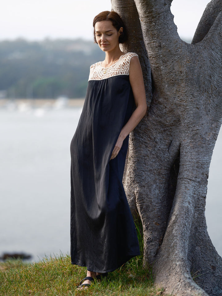 THE LILLY DRESS - BLACK AND IVORY