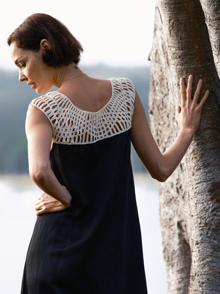 THE LILLY DRESS - BLACK AND IVORY