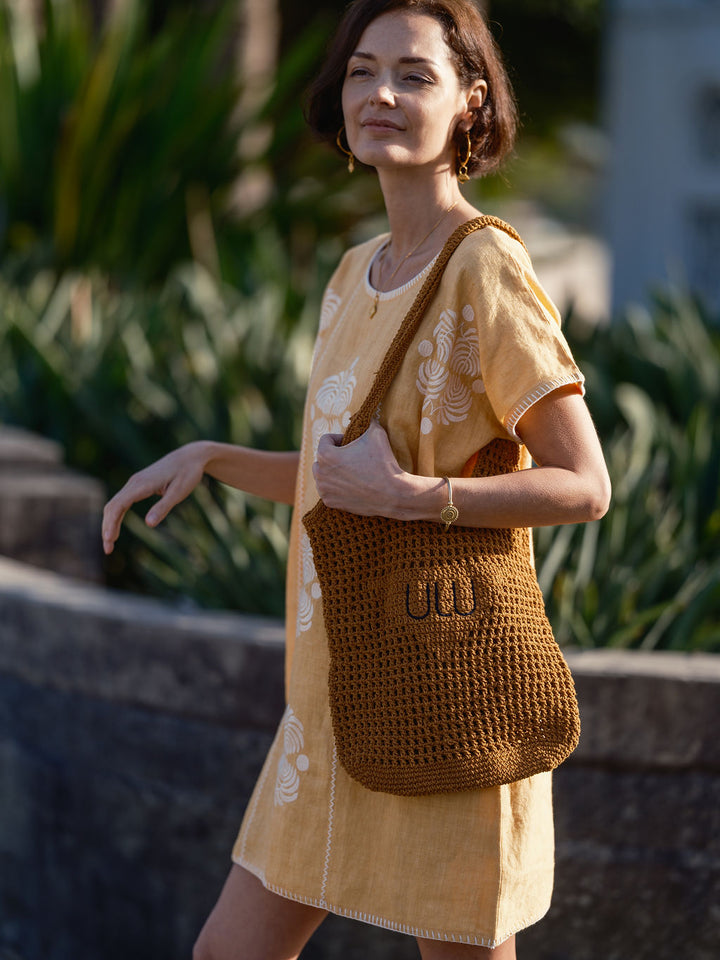 ULU LOUNGE CROCHET BAG - TOBACCO