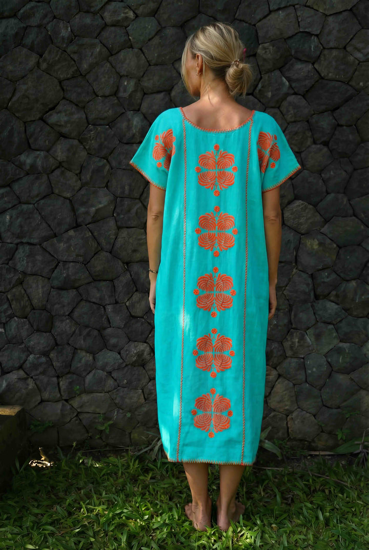 The Tippi Maxi - Turquoise and Coral