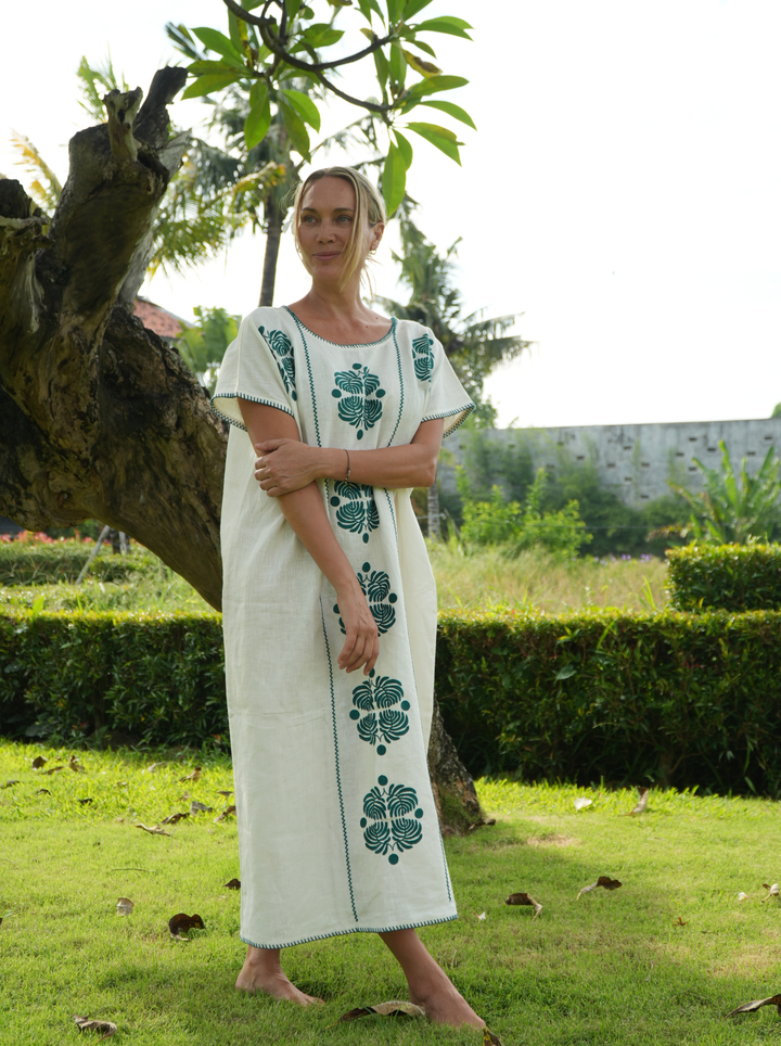 The Tippi Maxi  - Ivory and Emerald