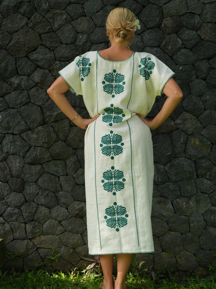 The Tippi Maxi  - Ivory and Emerald