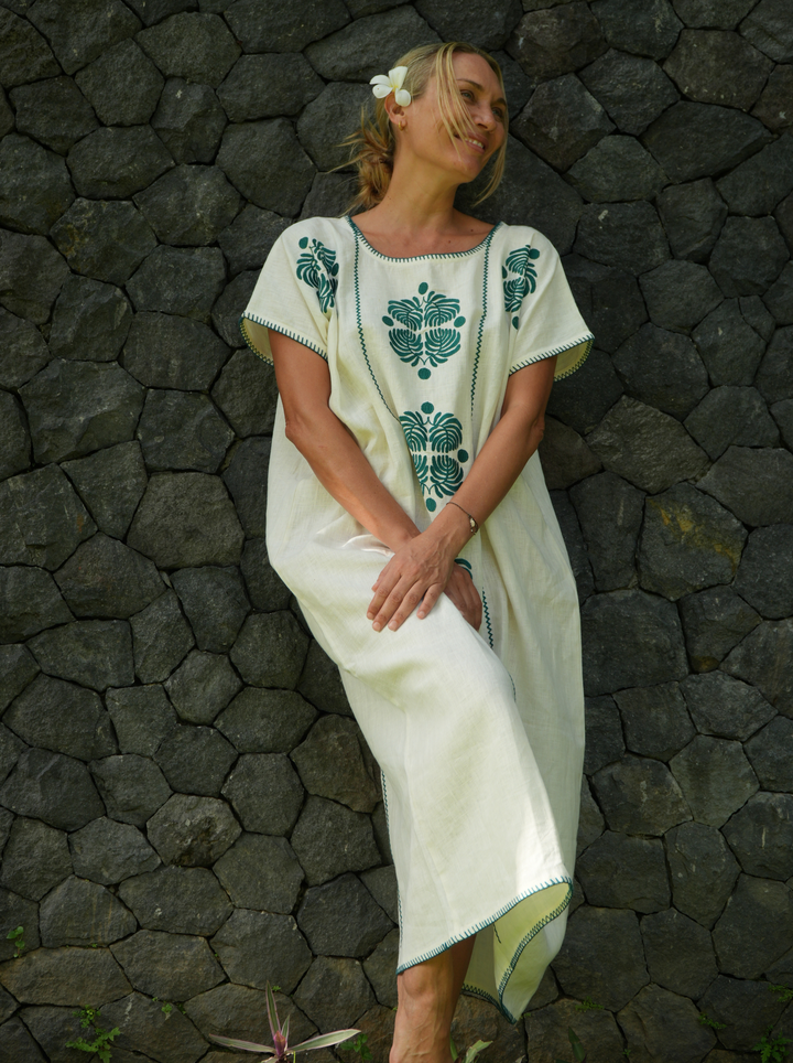 The Tippi Maxi  - Ivory and Emerald