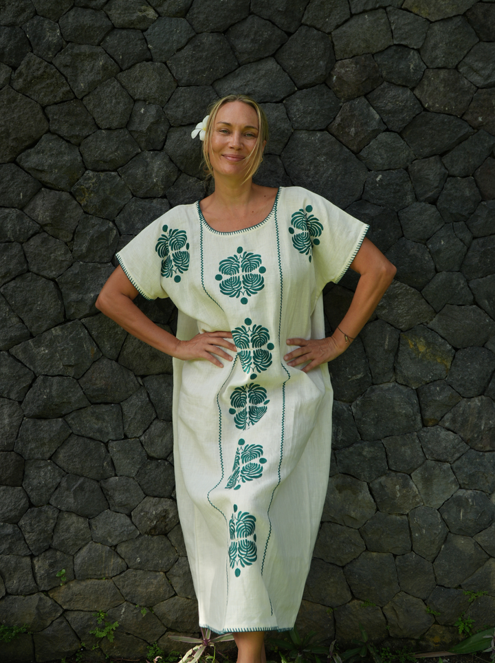 The Tippi Maxi  - Ivory and Emerald